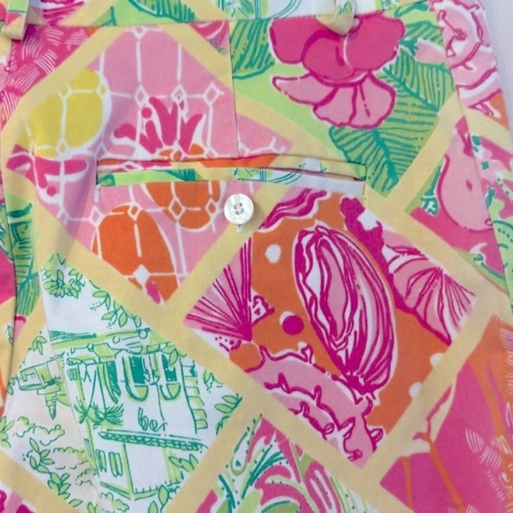 Women’s Vintage Lilly Pulitzer Cotton & Spandex Surf & Patch Bermuda Shorts Sz 6